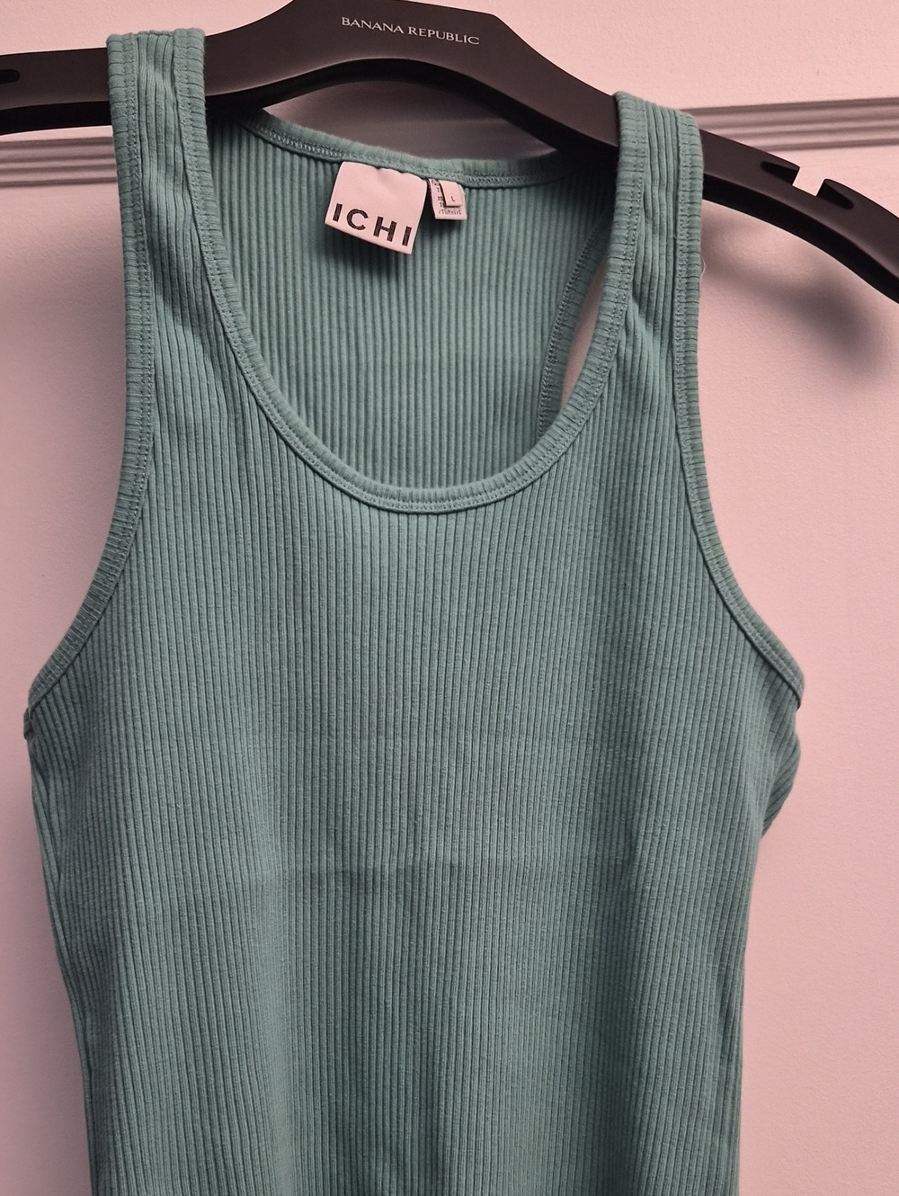 ICHI Seafoam Ribbed Scoop Neck Tank